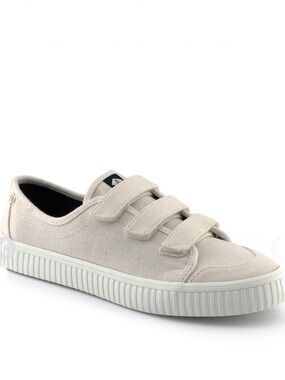 Sperry Beige Top Sider Crest Creeper Loop Linen Canvas Sneakers, Sz 7